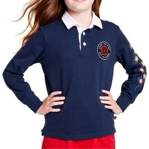 Rowing Blazers Target Kids Count the Roses Long Sleeve Polo Shirt Size XS 4/5
